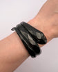 VICTORIAN CHUNKY WHITBY JET SNAKE BANGLE