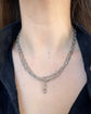 ANTIQUE FINE SILVER PAPERCLIP LINK GAURD CHAIN
