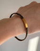 ANTIQUE PLAITED ELEPHANT HAIR & 9CT GOLD BANGLE