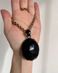 HUGE VICTORIAN FACETED JET PENDANT