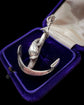 VINTAGE LARGE SILVER ANCHOR & FISH PENDANT