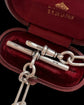 ANTIQUE SILVER PAPERCLIP ALBERT CHAIN WITH T-BAR