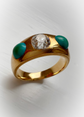 VICTORIAN CHUNKY DIAMOND & TURQUOISE RING