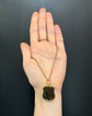 VICTORIAN LARGE 15CT GOLD SHIELD LOCKET PENDANT