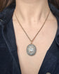 19TH CENTURY OVAL PASTE & SILVER GILT PENDANT