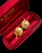 ANTIQUE 15CT GOLD SNAKE & OPALINE EARRINGS