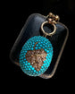 VICTORIAN DIAMOND LEAF & PAVÉ TURQUOISE BOMBE PENDANT