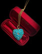VICTORIAN PAVÉ TURQUOISE & DIAMOND HEART PENDANT