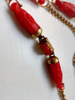 EARLY 19TH CENTURY CARVED CORAL HORSE & 18CT NECKLACE