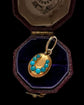 VICTORIAN 15CT GOLD & TURQUOISE MINI HORSESHOE PENDANT