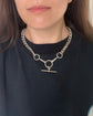 ANTIQUE SUPER CHUNKY SILVER CURB WITH DETACHABLE T-BAR