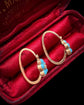 ANTIQUE TURQUOISE & PEARL FLOWER EARRINGS