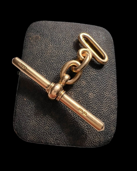 ANTIQUE 18CT GOLD CHUNKY T-BAR & EXTENDER