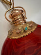 EARLY 19TH CENTURY FRENCH MARBLE GLASS & GOLD SCENT BOTTLE PENDANT