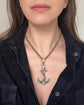 VICTORIAN MALACHITE & SILVER ANCHOR PENDANT