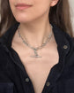 EDWARDIAN CHUNKY SILVER PAPERCLIP ALBERT CHAIN