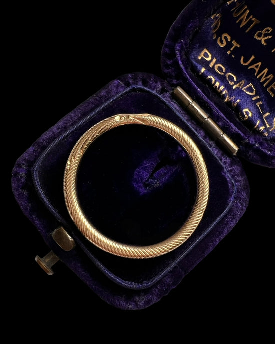 GEORGIAN FINELY CHASED GEORGIAIN OUROBOROS SNAKE SPLIT RING
