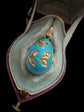 19TH CENTURY DIAMOND & BLUE ENAMEL EGG PENDANT