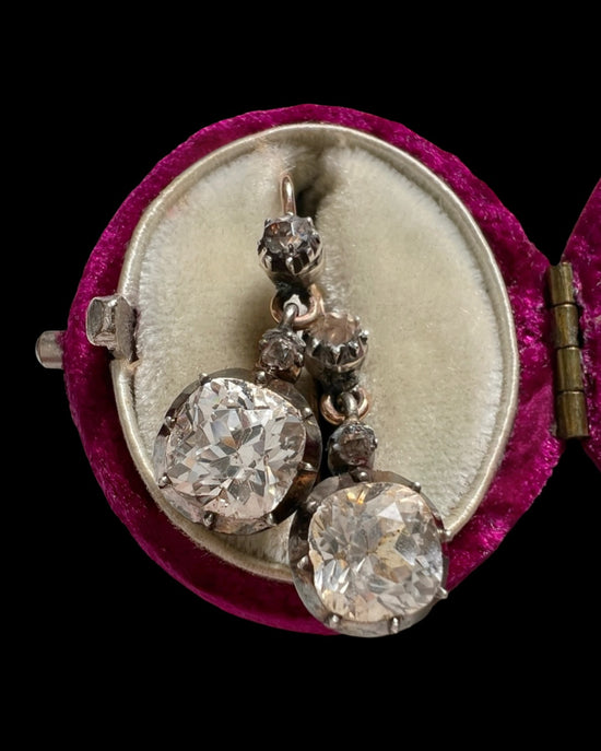 19TH CENTURY PASTE DROP EARRINGS