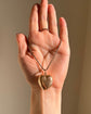 ANTIQUE LARGE PUFFY GOLD HEART PENDANT ‘TOUJOURS PRÉSENTE, TOUJOURS CHÈRE’