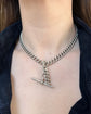 ANTIQUE SILVER CURB ALBERT WITH REMOVABLE T-BAR