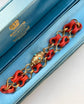 GEORGIAN CORAL & 18CT GOLD CHAIN BRACELET