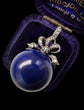 VICTORIAN LAPIS LAZULI SPHERE & DIAMOND BOW PENDANT
