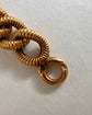 ANTIQUE FRENCH 18CT GOLD REEDED CURB WITH PADLOCK & KEY