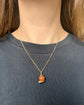 VICTORIAN 15CT GOLD COILED SNAKE & GOLDSTONE SPHERE PENDANT