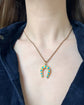VICTORIAN 15CT GOLD & TURQUOISE HORSESHOE PENDANT