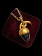 MID 19TH CENTURY GARNET & HIGH CARAT GOLD ACORN PENDANT