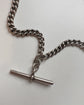 EDWARDIAN LONG LENGTH SILVER DOUBLE ALBERT CURB CHAIN