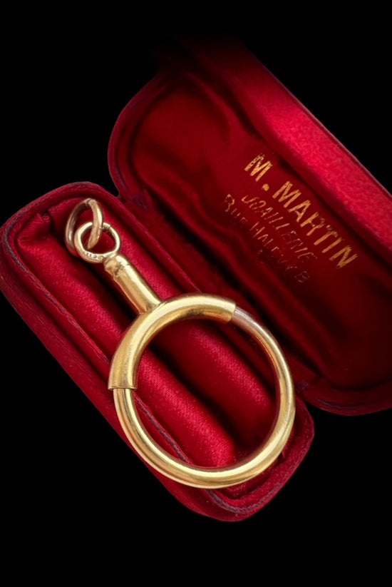 HUGE VICTORIAN 9CT GOLD SLIDING BOLT RING