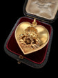 19TH CENTURY LARGE 18CT GOLD PUFFY HEART PENDANT