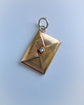 ANTIQUE 18CT GOLD & DIAMOND ENVELOPE AND LETTER PENDANT