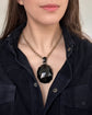 HUGE VICTORIAN FACETED JET PENDANT