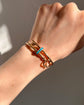 ANTIQUE 15CT GOLD & TURQUOISE KEY BANGLE