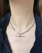 VICTORIAN SILVER PAPERCLIP & LOVERS KNOT ALBERT CHAIN