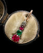 19TH CENTURY DIAMOND, RUBY & EMERALD PENDANT