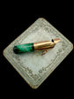 VICTORIAN 15CT GOLD & MALACHITE WHISTLE PENDANT