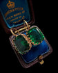 EARLY VICTORIAN GREEN PASTE EARRINGS