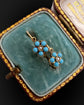 ANTIQUE TURQUOISE & PEARL FLOWER EARRINGS