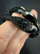 VICTORIAN WHITBY JET SNAKE BANGLE