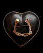 19TH CENTURY DIAMOND & RUBY DOUBLE HORSESHOE NAIL BROOCH