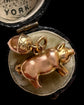 ANTIQUE 9CT GOLD PIG & ACORN PENDANT