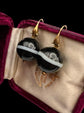 VICTORIAN 15CT GOLD SNAKE & AGATE EARRINGS