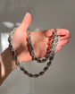 SUPER CHUNKY VINTAGE SILVER TWIST CHAIN & BRACELET SET
