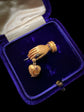 GEORGIAN GEM SET HAND WITH HEART LACE PIN BROOCH