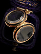 19TH CENTURY FACETED GLASS & ENAMEL 18CT GOLD LOCKET