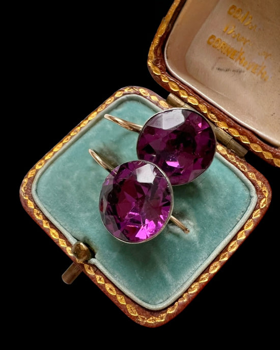 VICTORIAN PURPLE PASTE EARRINGS